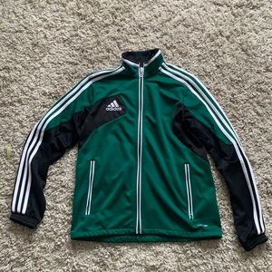 green adidas zip up tracksuit